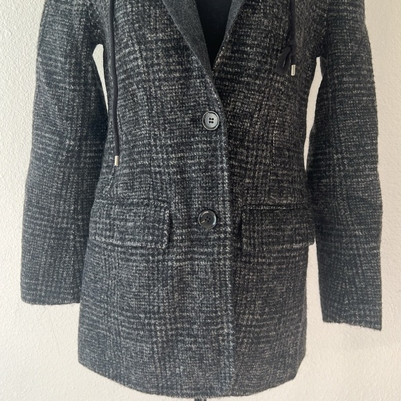 Thakoon Charcoal Wool Blend Hooded Coat style JK03 Size XS - Picture 3 of 6